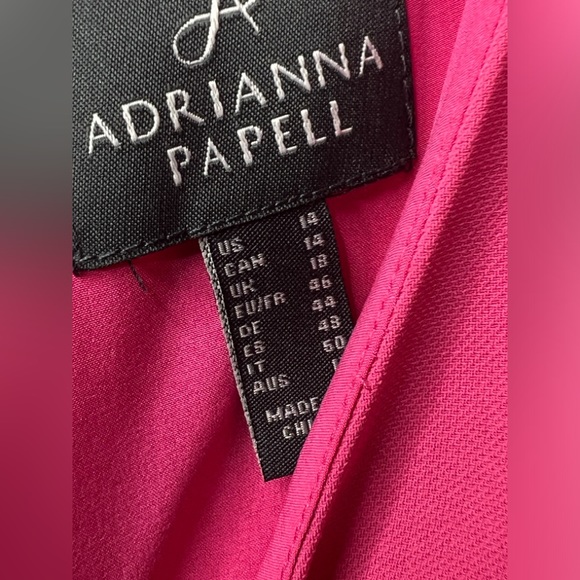 Adrianna Papell Overlay Wide leg Jumpsuit in Bubblegum Pink Size 14US Like New - Picture 5 of 14